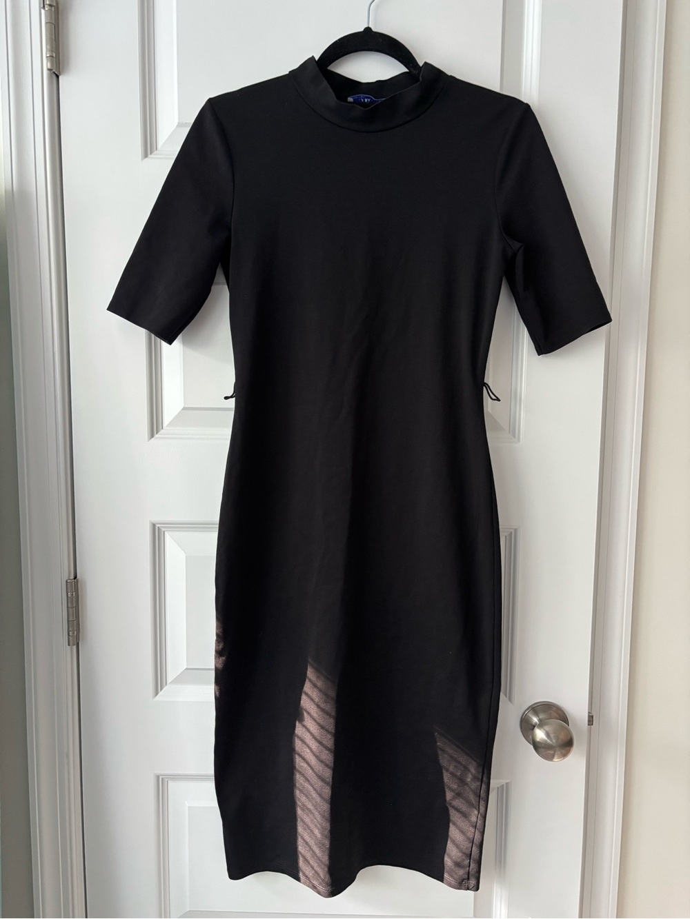 Zara Black Mock Neck Midi Dress M